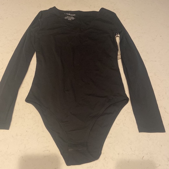 EVERLANE THE LONG SLEEVE V-NECK BODYSUIT IN S - Picture 6 of 11